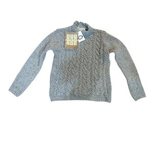 Aran Woollen mills wool cashmere blend gray sweater nwt M
